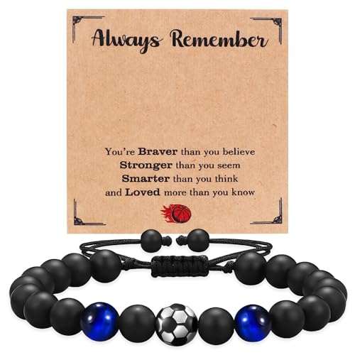 Fussball Armband Geschenke Jungen Fußball Armband für Junge Teenager Fußball Geschenke für Sohn Teenager Enkel Neffe Bruder 5 6 7 8 9 10 11 12 jahre Geburtstagsgeschenk Freundschaftsarmband von WUISOLQP