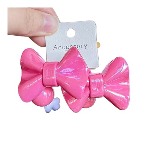 2 Stück niedliche einfarbige Schleife Prinzessin Kopfbedeckung Kinder elastische Haarbänder Kinder Haarseile Mädchen Haarschmuck (Rosarot) von WUJIHE