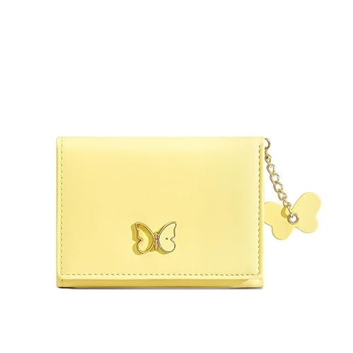 Cartoon kurze dreifach gefaltete Geldbörse Multi Card Cute Mini Münzbörse Damen Münzbörse, 2gelb, Einheitsgröße von WUJIHE