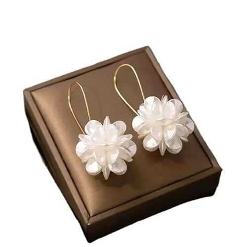 Damen-Ohrringe mit Perlen und Blütenblättern, modisch, Trend, lange Blume, Kugel-Ohrringe, DIY, geometrische Ohrschnalle, Party, Urlaub, Schmuck, Geschenke, Weiß Damen-Ohrringe mit Perlen und Blütenblättern, modisch, Trend, lange Blume, Kugel-Ohrringe, DIY, geometrische Ohrschnalle, Party, Urlaub, Schmuck, Geschenke, Weiß von WUJIHE