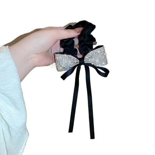 Haargummis im Retro-Stil mit Strasssteinen für Damen und Mädchen, Haargummis, Luftschlangen, Pferdeschwanz-Halter, Haar-Zubehör von WUJIHE