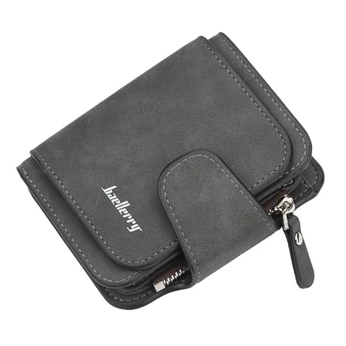 Leder Damen Geldbörse Hasp Kleine Schlanke Münztasche Geldbörse für Frauen Kartenhalter Luxus Marke Geldbörsen Designer Geldbörse, Schwarz , Einheitsgröße von WUJIHE
