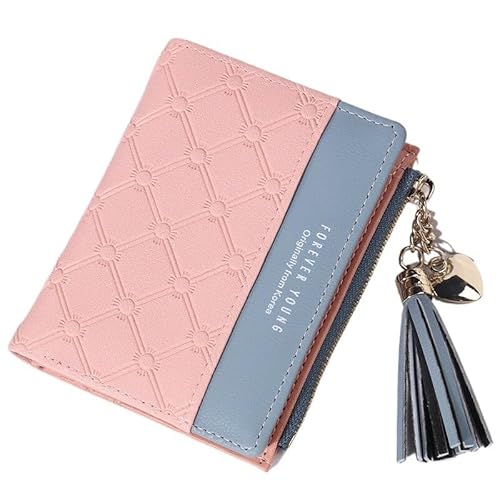 Mini-Geldbörse für Damen, PU-Leder, Kreditkartenetui, tragbare Geldbörse mit Reißverschluss, Münzfach für den täglichen Gebrauch, rose, Einheitsgröße Mini-Geldbörse für Damen, PU-Leder, Kreditkartenetui, tragbare Geldbörse mit Reißverschluss, Münzfach für den täglichen Gebrauch, rose, Einheitsgröße von WUJIHE