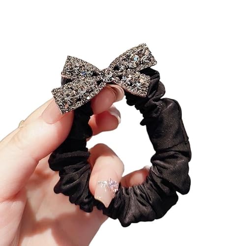 Modische Haargummis mit Strasssteinen für Damen, elastische Haargummis, Haarring, Seil, Kopfschmuck, Mädchen, Kopfbedeckung, Zubehör von WUJIHE