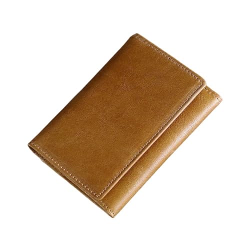 WUJIHE Kurze Geldbörse aus echtem Leder, Multi-Slot-Öl-Wax-Tonabnehmertasche, Visitenkartenhalter, Retro-Ochsen-Pickup-Geldbörse, Größe S:, Einheitsgröße von WUJIHE