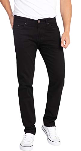 WULFUL Herren Skinny Slim fit Stretch Jeans mit geradem Schnitt 31w x 31l schwarz von WULFUL