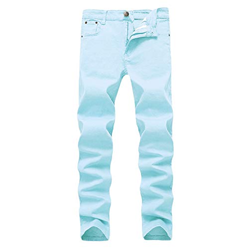 WULFUL Herren Skinny Slim fit Stretch Jeans mit geradem Schnitt 32w x 32l hellblau von WULFUL