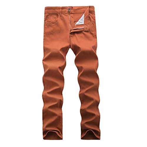 WULFUL Herren Slim Fit Skinny Stretch Comfy Denim Jeans Pants, Kaffee, 36W / 32L von WULFUL