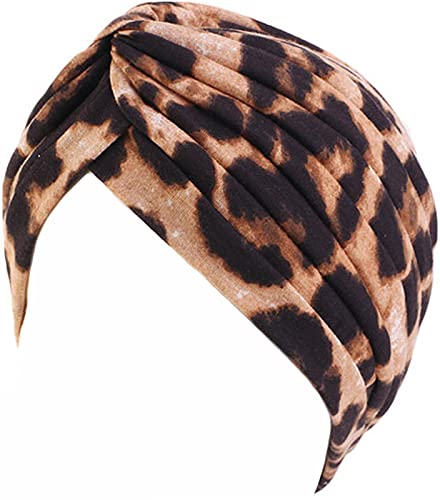 WULIQIUQIU Damen Turban Kopf Wrap Krebs Chemo Beanies Cap Headwear Cap Bonnet Haarausfall Hut, Leopard, Einheitsgröße von WULIQIUQIU