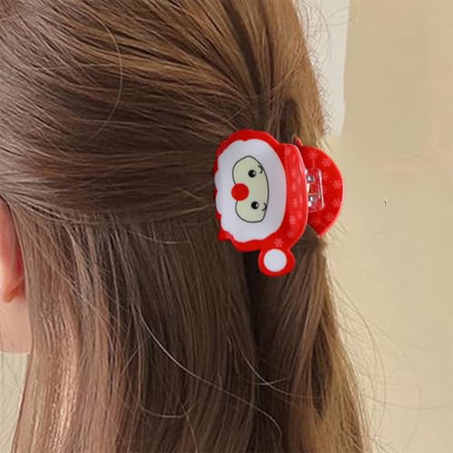Weihnachts-Haarspangen, niedlicher Weihnachtsmann-Haarklammer, Winter-Weihnachtsmann-Design, starker Halt, niedlich, kleine Klauen-Clip, Weihnachts-Haarschmuck für Frauen, Weihnachts-Haarschmuck, 1 von WULIUFLY