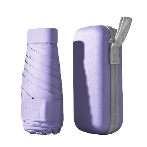 WULUN Kompakter Regenschirm,6 Rippen Regenschirm Sturmfest Klein Taschenschirm Windfest UV Schutz Ultraleicht Regenschirm Faltbarer Reiseschirm Faltbar Robust Mini Umbrella für Sonne und Regen von WULUN