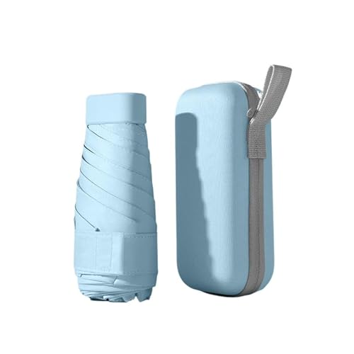 WULUN Kompakter Regenschirm,6 Rippen Regenschirm Sturmfest Klein Taschenschirm Windfest UV Schutz Ultraleicht Regenschirm Faltbarer Reiseschirm Faltbar Robust Mini Umbrella für Sonne und Regen von WULUN