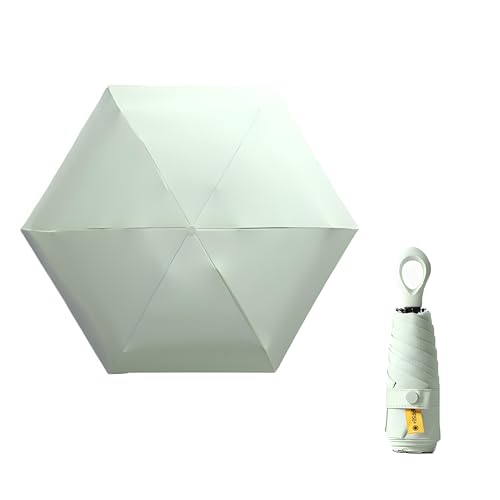 WULUN Mini-Sonnenschirm, faltbar, UV-Schutz, kompakter und tragbarer Regenschirm, mehrere Farben, lichtgrün von WULUN