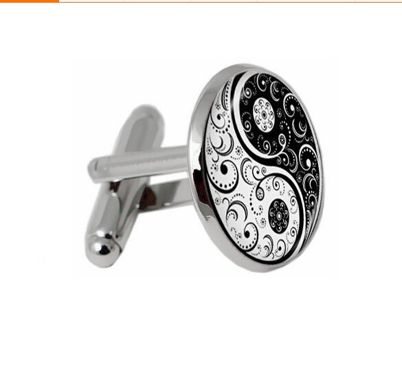 Glas Yin Yang Manschettenknöpfe 18mm Vintage Runde Für Männer Und Frauen Schmuck von WUMEIJEWELRY