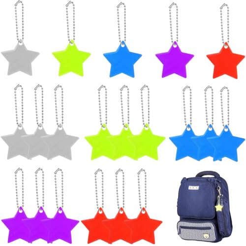 WUMZIRA Sicherheits Reflektor Anhänger, reflektoren Schlüsselanhänger, Kinder Reflektor Anhänger für Puppensitze Rucksack Handtasche Jacken Rollstuhl Gehen Laufen Mitgebsel von WUMZIRA