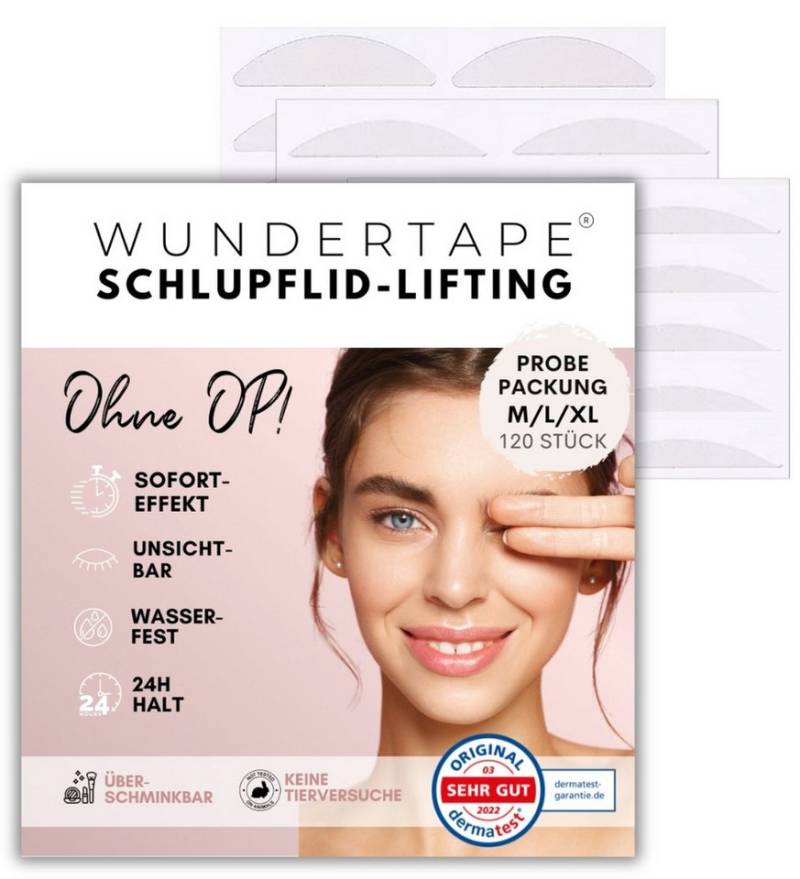 WUNDERTAPE Augenlid-Tape Wundertape Schlupflider Stripes für Augenlid-Lifting ohne OP (Packung, 120-St) unsichtbar, Schlupflid Tape, Schlupflider Stripes unsichtbar von WUNDERTAPE
