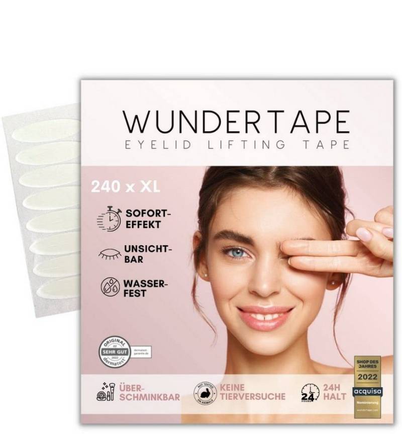 WUNDERTAPE Augenlid-Tape Wundertape Schlupflider Stripes für Augenlid-Lifting ohne OP (Packung, 240-St) unsichtbar, Schlupflid Tape, Schlupflider Stripes unsichtbar von WUNDERTAPE