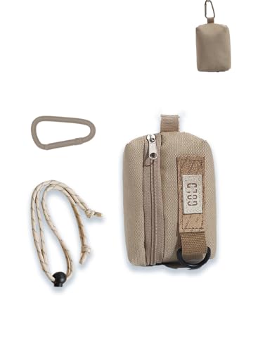 WUNIKA Uni Canvas Messenger Bag Compact Storage Bag for Headphones, Coins and Cards, with Runway Buckle and Adjustable Lanyard, (16.0 * 9.0 cm) Khaki von WUNIAK