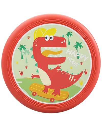 WUNZILO 1 Stück flving disksscheibe für Kinder Softe Wurfscheibe Weiches flving disksscheibe Verdickte mit Cartoon, Dinosauriermuster, Muster für Kinder Sport, Durchmesser 20 cm von WUNZILO