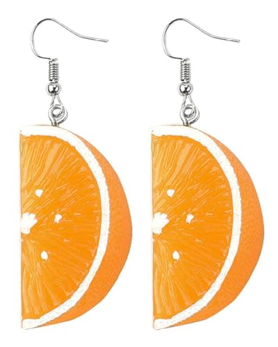 WUNZILO 1pair Halborange Ohrringe- Früchte Ohrringe Frucht-ohr-bolzen Lustige Obst Ohrringe Lustige Nette Ohrringe Orange Tropfen Baumeln Frauen von WUNZILO