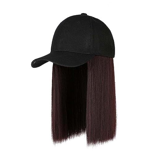 WUODHTW 9.84 Zoll/25 cm kurze Bobo Kopf Perücke Baseball Cap Perücke Damen Perücke Sommer Sonnenhut Perücke von WUODHTW