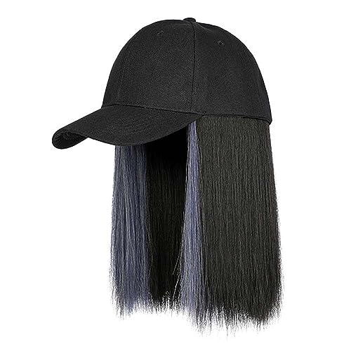 WUODHTW 9.84 Zoll/25 cm kurze Bobo Kopf Perücke Baseball Cap Perücke Damen Perücke Sommer Sonnenhut Perücke von WUODHTW