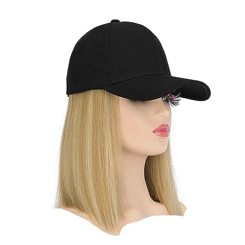 WUODHTW 9.84 Zoll/25 cm kurze Bobo Kopf Perücke Baseball Cap Perücke Damen Perücke Sommer Sonnenhut Perücke von WUODHTW