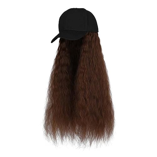 WUODHTW Baseball Cap Perücken für Damen Duck Tongue Hut Perücke Baseball cap Bobo short hair wig Big Wave Perücke von WUODHTW