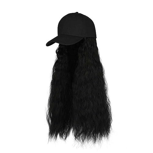 WUODHTW Baseball Cap Perücken für Damen Duck Tongue Hut Perücke Baseball cap Bobo short hair wig Big Wave Perücke von WUODHTW