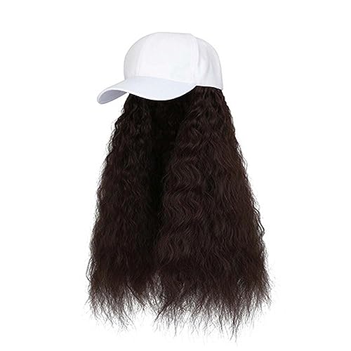 WUODHTW Baseball Cap Perücken für Damen Duck Tongue Hut Perücke Baseball cap Bobo short hair wig Big Wave Perücke von WUODHTW