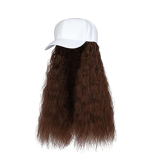 WUODHTW Baseball Cap Perücken für Damen Duck Tongue Hut Perücke Baseball cap Bobo short hair wig Big Wave Perücke von WUODHTW