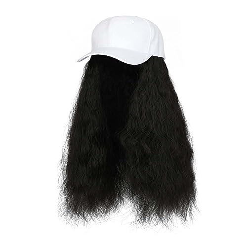 WUODHTW Baseball Cap Perücken für Damen Duck Tongue Hut Perücke Baseball cap Bobo short hair wig Big Wave Perücke von WUODHTW