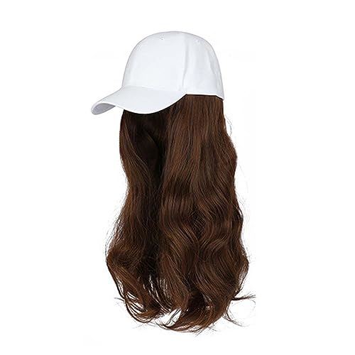 WUODHTW Damen Baseball Cap Perücke natürliche Welle langes Haar verstellbares Wellenhaar Sonnenhut Perücke von WUODHTW