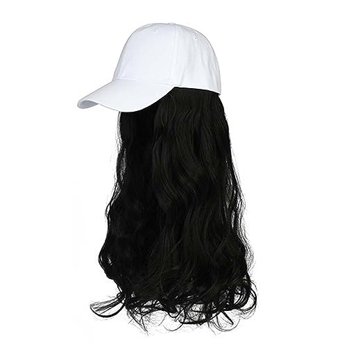 WUODHTW Damen Baseball Cap Perücke natürliche Welle langes Haar verstellbares Wellenhaar Sonnenhut Perücke von WUODHTW