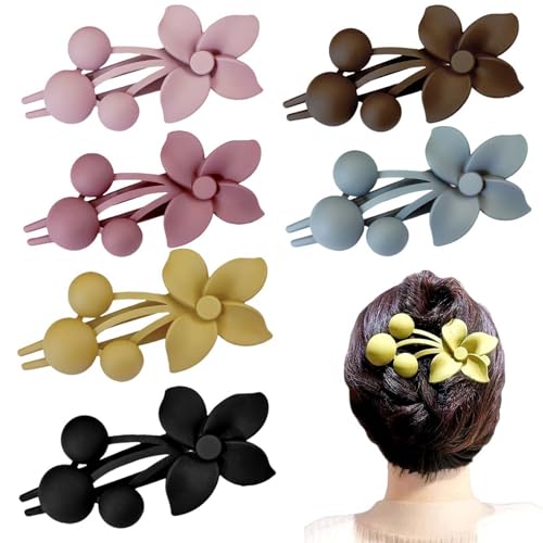 WUODHTW Damen-Haar-Accessoires, Griff-Clip, Hinterkopf, Löffel, Haarspange, rutschfest, Haarschmuck, Haarklammer (6 Stück) von WUODHTW