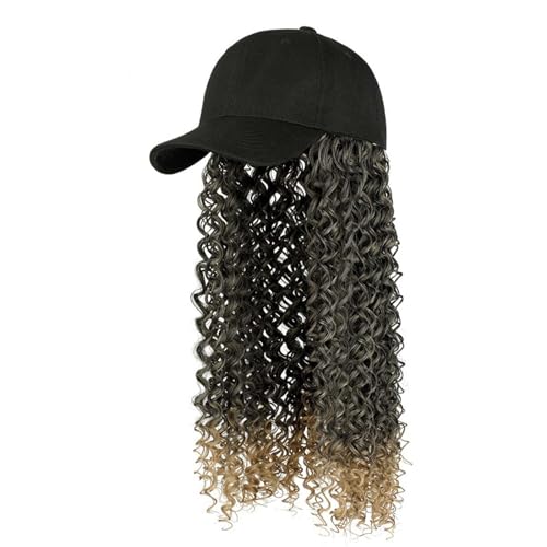 WUODHTW Ente Zunge Hut Curled Perücke Baseball Cap Perücke Afroamerikanisch Frauen Baseball Hut Perücke Sonnenhut für lockiges Haar von WUODHTW