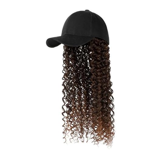 WUODHTW Ente Zunge Hut Curled Perücke Baseball Cap Perücke Afroamerikanisch Frauen Baseball Hut Perücke Sonnenhut für lockiges Haar von WUODHTW