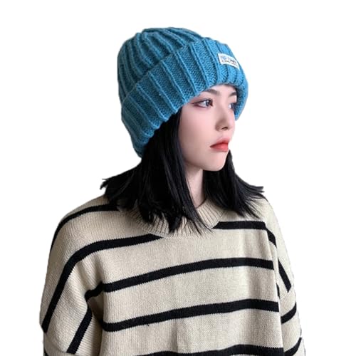 WUODHTW Frauen gestrickte Hutperücke Winter Beanie Hut mit Krempe Frauen Herbst und Winter Perücke Cap Beanie Hut Perücke (Abnehmbarer Hut） von WUODHTW