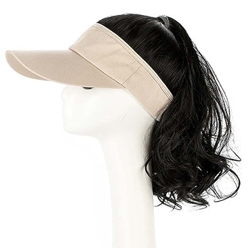 WUODHTW Pferdeschwanz Perücke Baseball Cap Perücke Frauen wellige lange Haare Perücke Golf Baseball Cap Perücke von WUODHTW