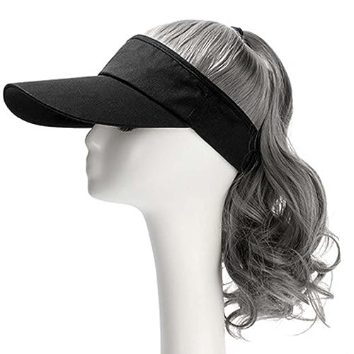 WUODHTW Pferdeschwanz Perücke Baseball Cap Perücke Frauen wellige lange Haare Perücke Golf Baseball Cap Perücke von WUODHTW