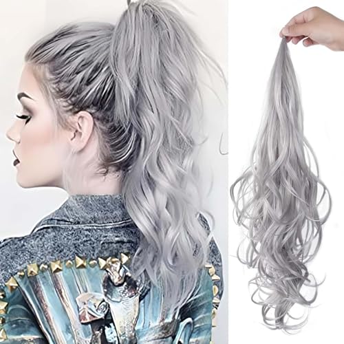 WUODHTW Ponytail Extension Flexible Wrap Around Haar Ponytail Haarteil Lange Wellige Lockige Ponytail Haarverlängerungen Für Frauen von WUODHTW