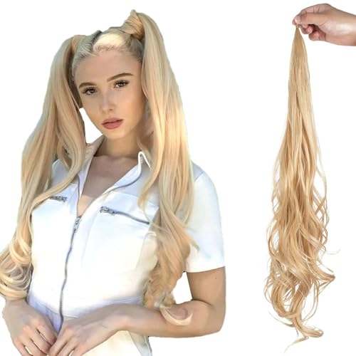 WUODHTW Ponytail Extension Flexible Wrap Around Haar Ponytail Haarteil Lange Wellige Lockige Ponytail Haarverlängerungen Für Frauen von WUODHTW
