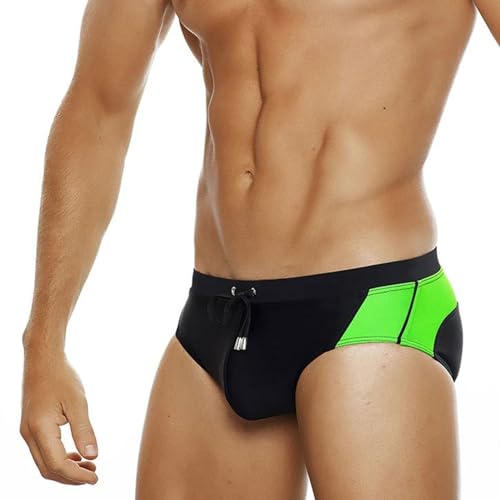 WUOJI Herren Badehose Slip Badeslip Schwimmhose Kurz Eng Anliegend Badebekleidung Schwimmen Kurze Shorts von WUOJI