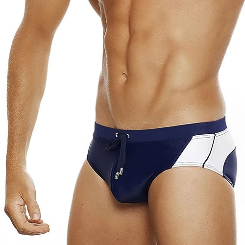 WUOJI Herren Badehose Slip Badeslip Schwimmhose Kurz Eng Anliegend Badebekleidung Schwimmen Kurze Shorts von WUOJI