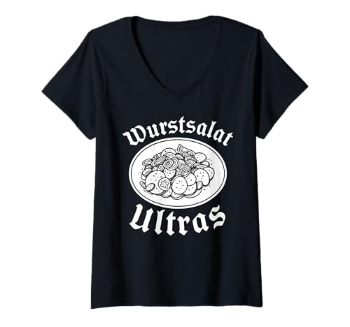 Damen WURSTSALAT Ultras X Wurst Salat Fleischwurst Oktoberfest T-Shirt mit V-Ausschnitt Damen WURSTSALAT Ultras X Wurst Salat Fleischwurst Oktoberfest T-Shirt mit V-Ausschnitt von WURSTSALAT ULTRAS - Bayrischer Wurstsalat Wiesn