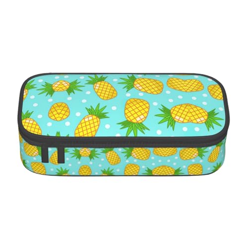 Federmäppchen mit Reißverschluss und Ananas-Motiv, für Teenager, Mädchen, Jungen, Make-up-Tasche, Damen, Schulbedarf von WURTON