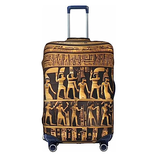 WURTON Ägypten Hieroglyphen Gepäckabdeckung, elastisch, waschbar, kratzfest, für Kinder und Erwachsene, weiß, L von WURTON