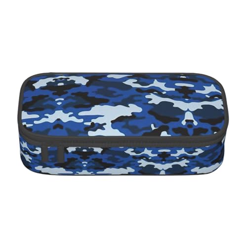 WURTON Blau Camo Print Bleistift Fall für Jungen Mädchen Stift Taschen Große Kapazität Bleistift Beutel Bürobedarf von WURTON