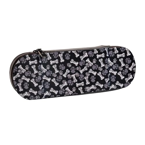 WURTON Federmäppchen aus Leder mit Pfotenabdruck, Vintage-Stil, schickes, kompaktes Federmäppchen aus Leder von WURTON