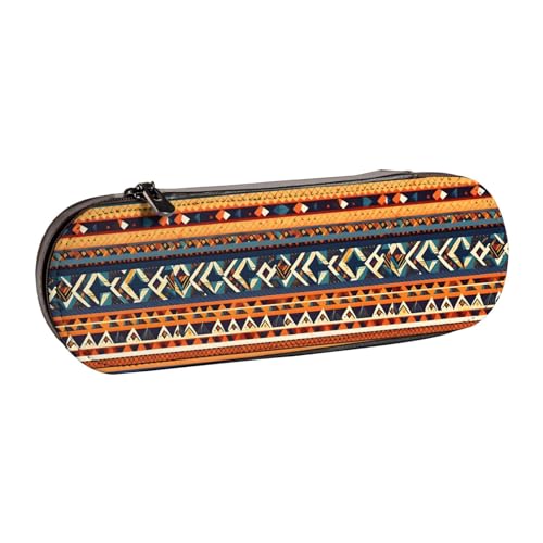 WURTON Federmäppchen aus Leder mit afrikanischem Nationalmuster, Vintage, schickes, kompaktes Leder-Federmäppchen von WURTON